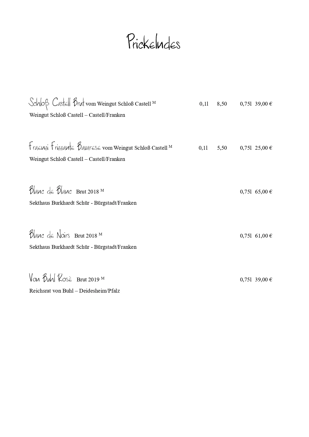 Stangs Küche, Veganes Menü