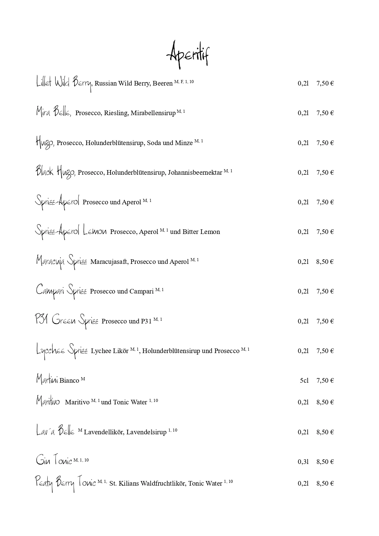 Stangs Küche, Veganes Menü